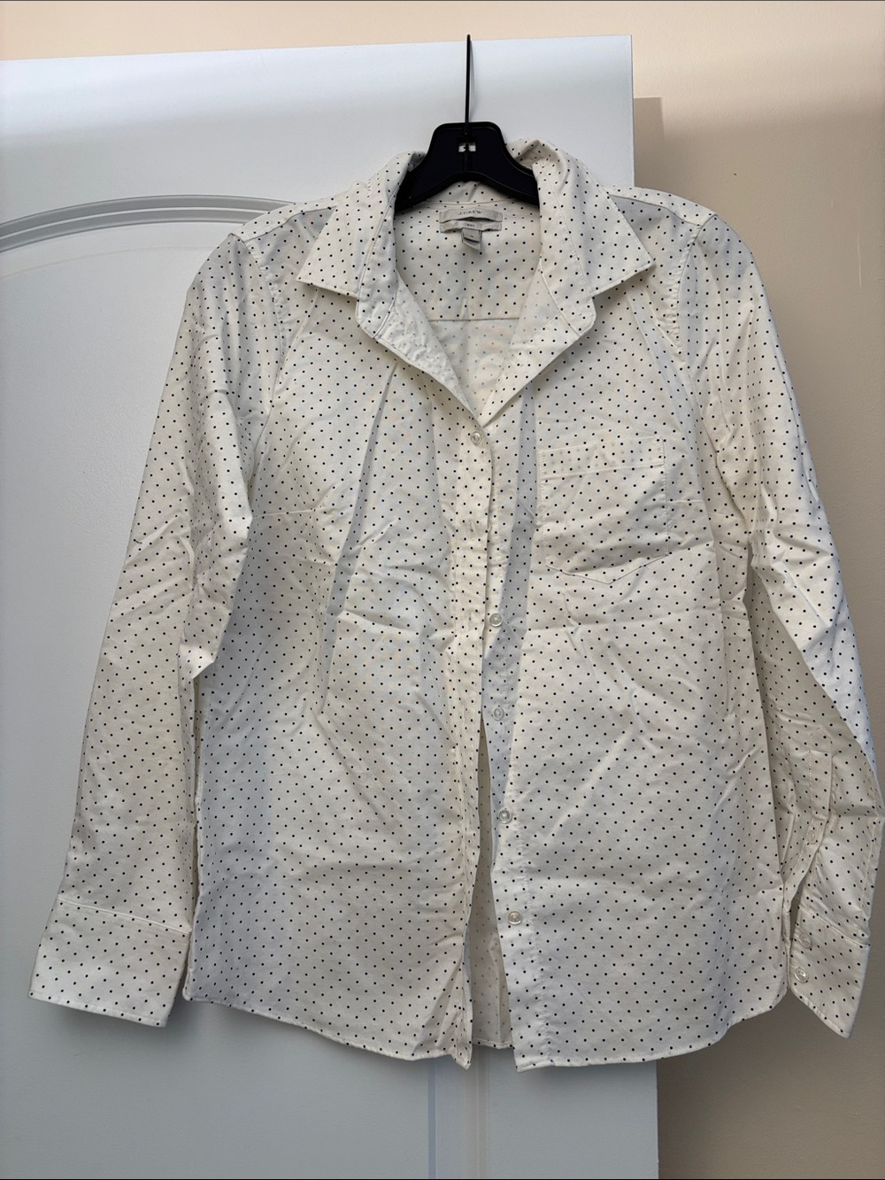 Jay Crew Men's White Polka Dot Button-Up Shirt